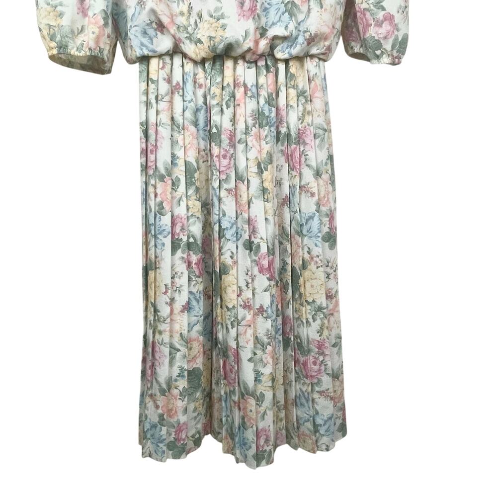 Vintage 80s Womens Dress Sz 8 Cottage Granny Hipster Grunge‎ Spring Floral Twee - Picture 3 of 10
